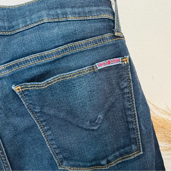 HUDSON Krista High Rise Medium Distressed Blue Wash Super Skinny Denim Jeans 30 - Picture 8 of 10